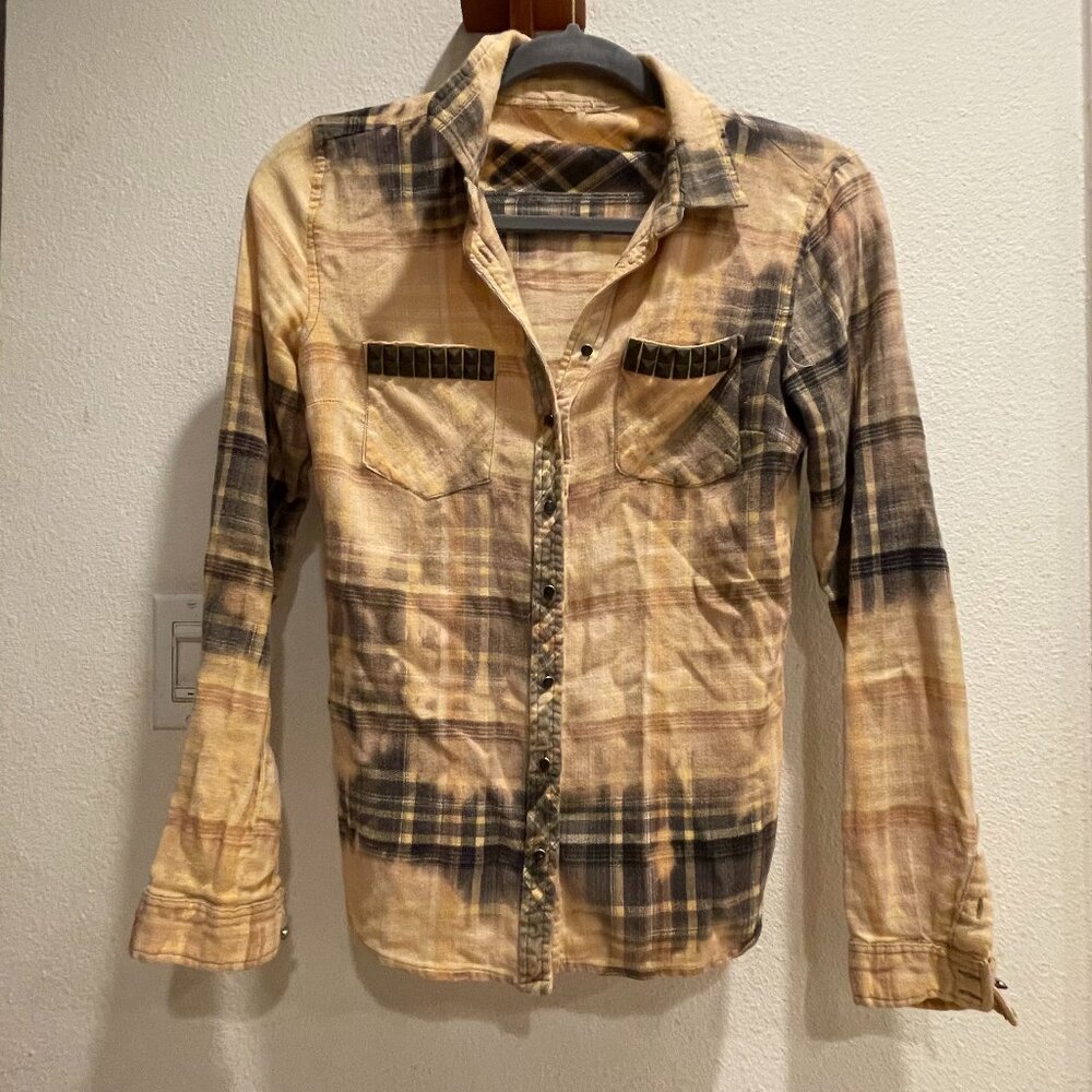Vintage Flannel Shirt with Studs